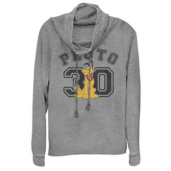 Disney Pluto Varsity Juniors' Cowlneck Graphic Lightweight Long Sleeve