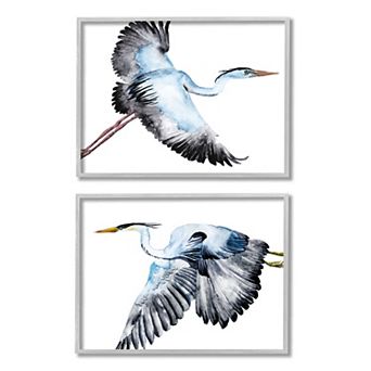 Stupell Home Decor Cranes Flying Framed Wall Art 2 pc Set