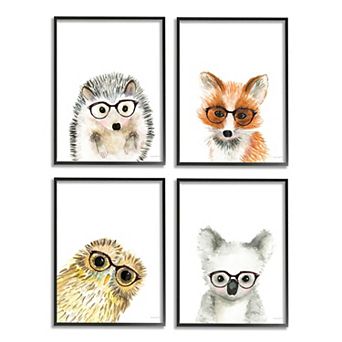 Stupell Home Decor Adorable Forest Animals Framed Wall Art 3 pc Set