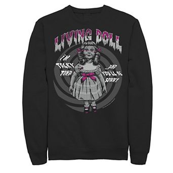 Men's Twilight Zone Living Doll Talky Tina Creepy Sweatshirt