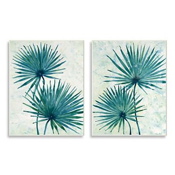 Stupell Home Decor Abstract Palm Fans Plaque Wall Art 2 pc Set