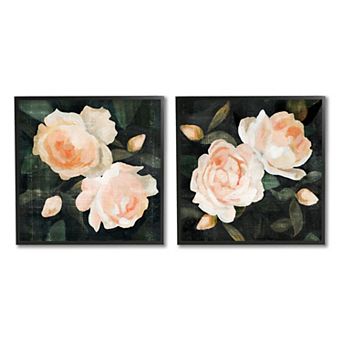 Stupell Home Decor Soft Pink Rose Garden Framed Wall Art 2 pc Set