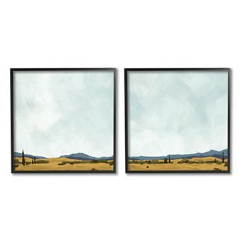 Stupell Home Decor Mountain Meadow Landscape Framed Wall Art 2 pc Set