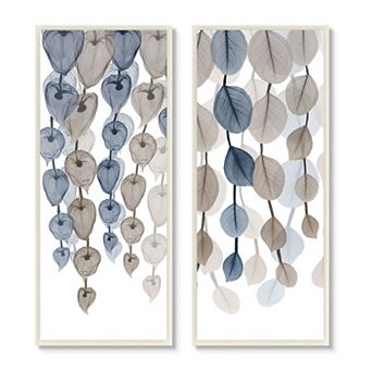 Stupell Home Decor Neutral Cascading Leaves Plaque Wall Art 2 pc Set