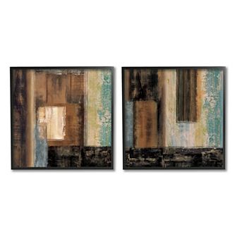 Stupell Home Decor Dominant Dark Abstract Framed Wall Art 2 pc Set