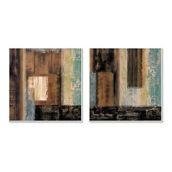 Stupell Home Decor Dominant Dark Abstract Plaque Wall Art 2 pc Set