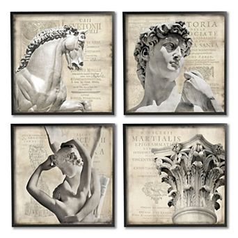 Stupell Home Decor Greek Sculpture Framed Wall Art 4 pc Set