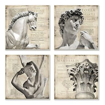 Stupell Home Decor Greek Sculpture Plaque Wall Art 4 pc Set