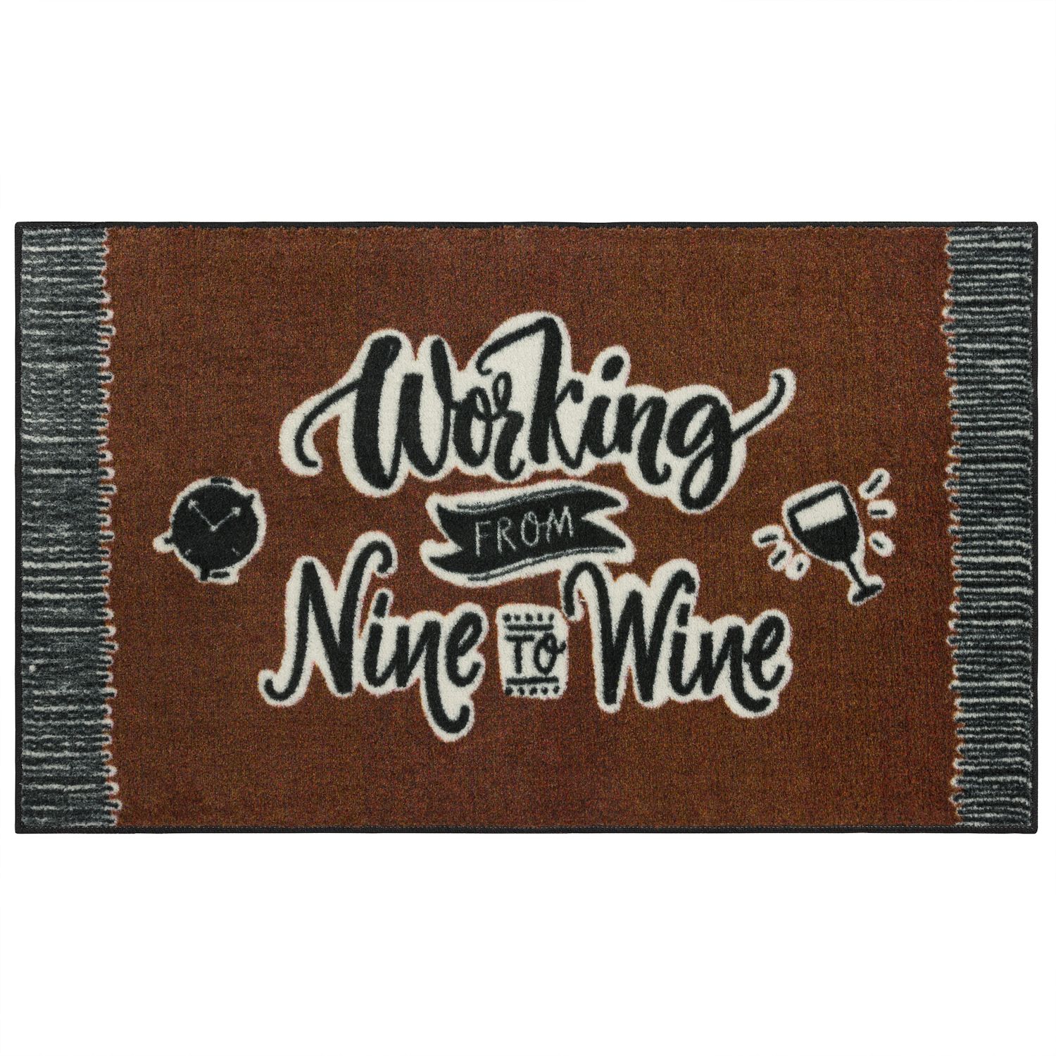 Sohome Cozy Living Wine Collection Brown 20 in. x 36 in. Anti Fatigue Kitchen Mat