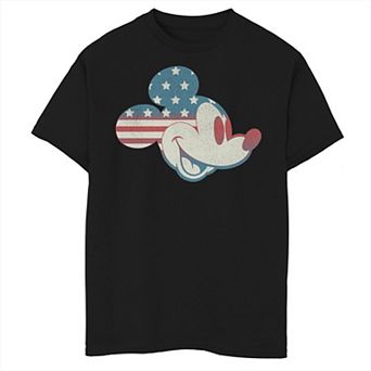 Disney's Mickey Mouse & Friends Boys 8-20 Mickey American Flag Fill Graphic Tee