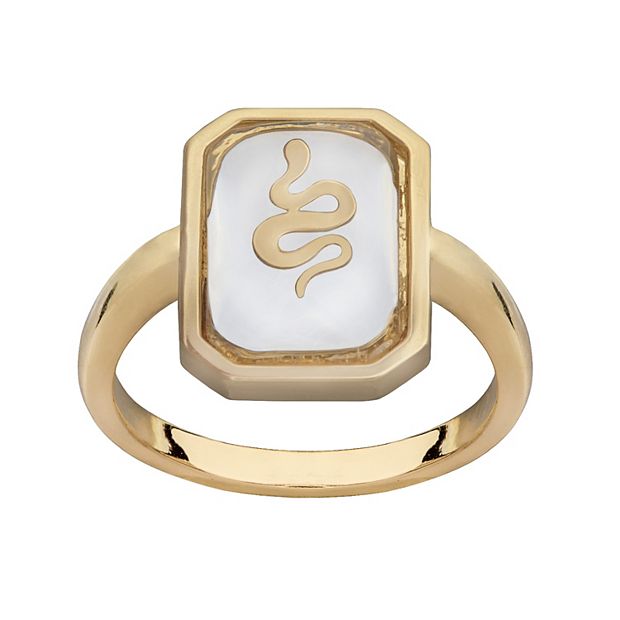 LC Lauren Conrad Gold Tone Snake Icon Ring