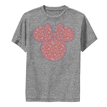 Disney's Mickey Mouse & Friends Boys 8-20 Minnie Red Paisley Fill Performance Graphic Tee