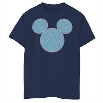 Disney's Mickey Mouse & Friends Boys 8-20 Mickey Blue Paisley Fill Graphic Tee