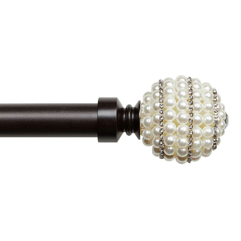 Exclusive Home Diana 1  Curtain Rod and Finial Set  Matte Bronze  Adjustable 36 -72