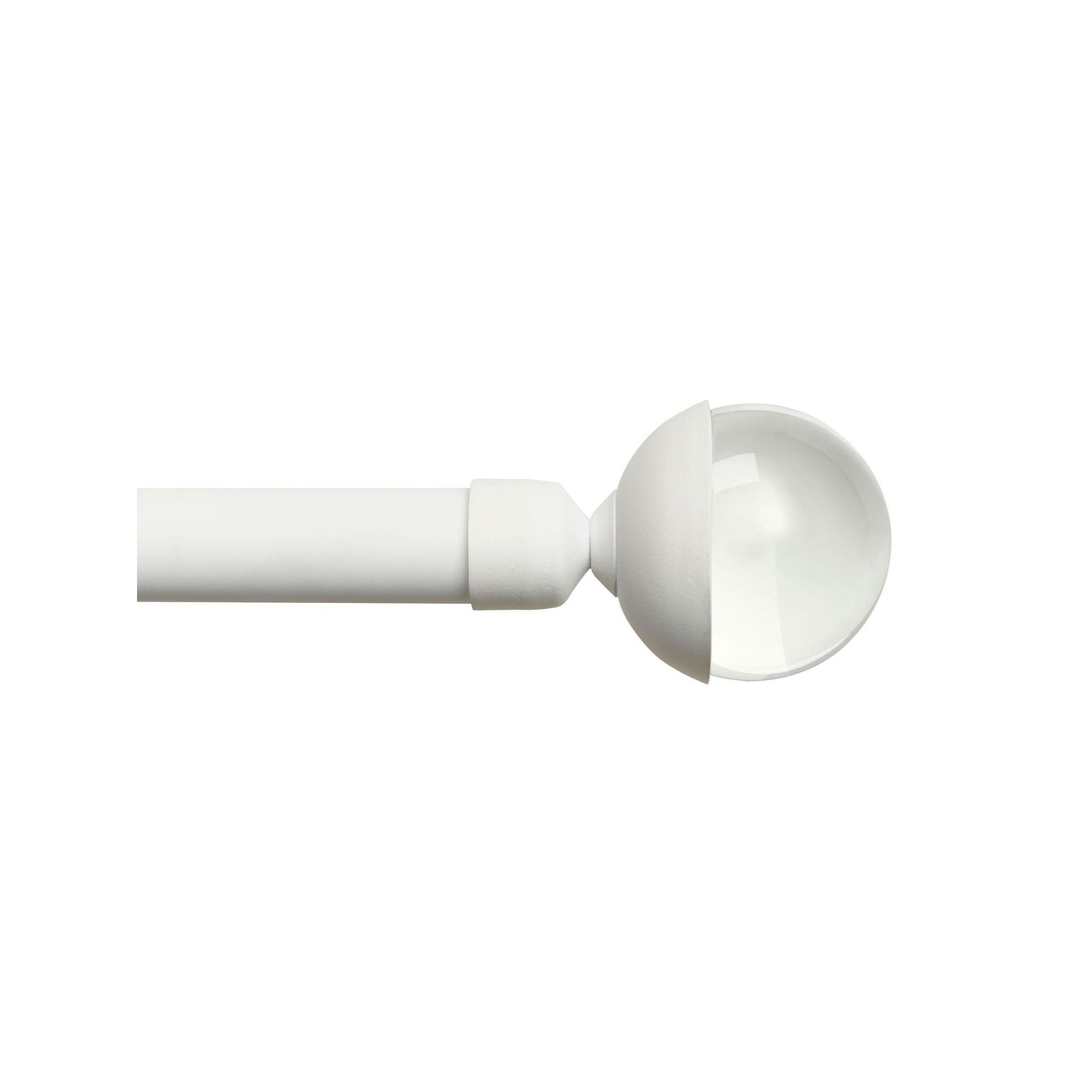 Exclusive Home Curtains Eleanor Adjustable Curtain Rod and Finial Set, Whit