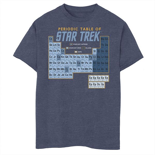 Boys 820 Star Trek Original Series Periodic Table Map Graphic Tee