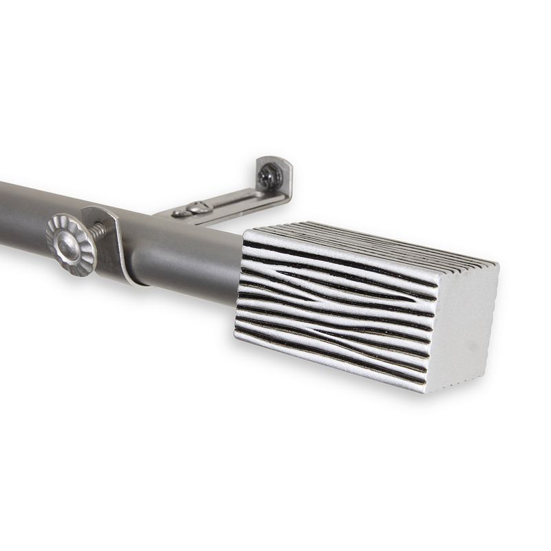 Rod Desyne Alder 13/16" Single Curtain Rod 66"-120", Satin Nickel