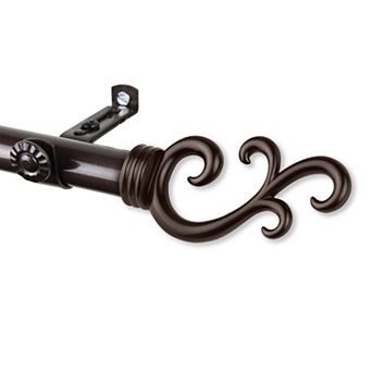 Rod Desyne Swan 13/16" Single Curtain Rod 120" - 170"