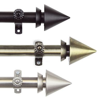 Rod Desyne Cone 13/16" Single Curtain Rod 48"-84"