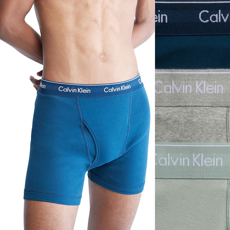 Mens Calvin Klein 3-Pack Cotton Classics Boxer Briefs, Size: XXL, Beige Ov