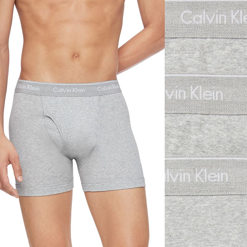 UPC 608926762974 product image for Men's Calvin Klein 3-Pack Cotton Classics Boxer Briefs, Size: Small, Grey | upcitemdb.com