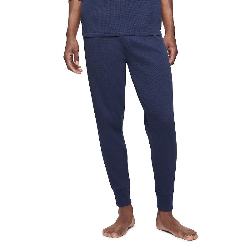 Mens Calvin Klein Thermal Logo Waistband Jogger Pants, Size: XXL, Blue