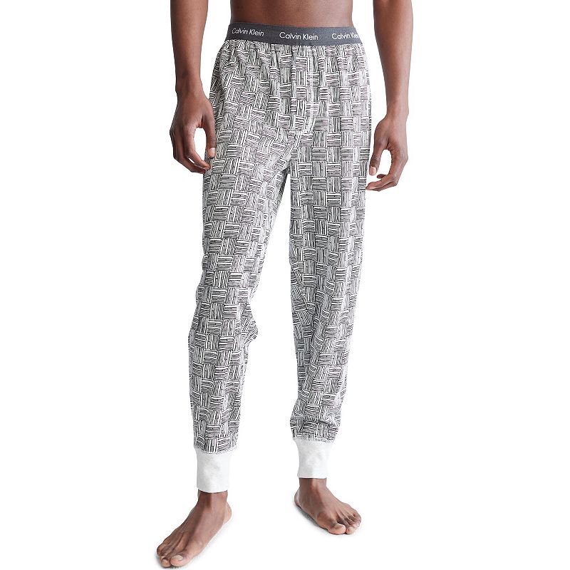 Mens Calvin Klein Thermal Logo Waistband Jogger Pants, Size: XL, White