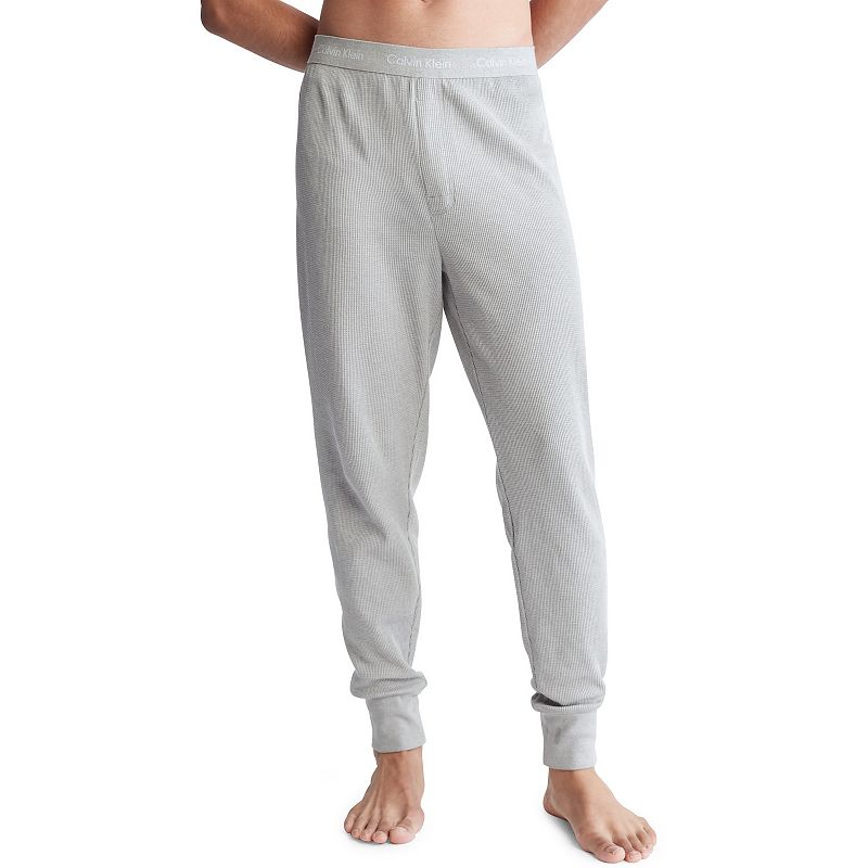 Mens Calvin Klein Thermal Logo Waistband Jogger Pants, Size: XXL, Light Gr