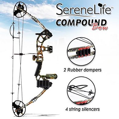 SereneLife Complete Compound Target Practice Bow and Arrow Kit, Right Handed