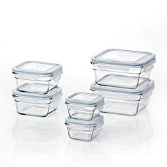 Glasslock Duo 5 Piece Clear Glass Microwave Safe Divided Food Storage Containers