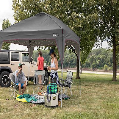 CORE Instant Canopy 10 x 10 Foot Outdoor Pop Up Shade Canopy Shelter Tent Gray