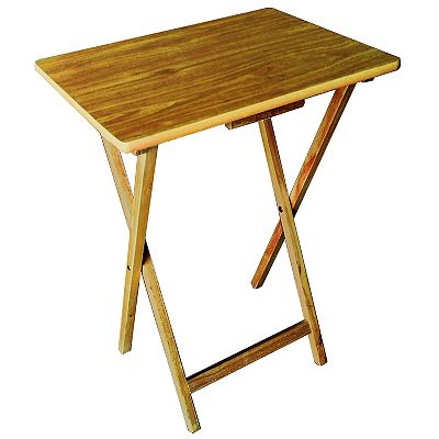 Plastic Development Group Portable Folding Table Wooden TV Tray Set Natural