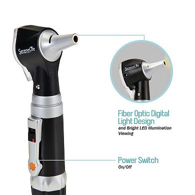 SereneLife Fiber Optic Otoscope Auriscope Internal Ear Inspection Instrument