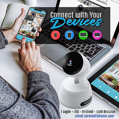 SereneLife IPCAMHD30 IP WIFI 720p HD Security Camera with Remote App Control