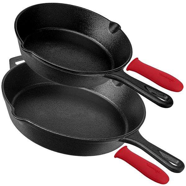 Pre-Seasoned Cast Iron Skillet Oven Safe Cookware Heat-Resistant Holder  12inch Large Frying Pan