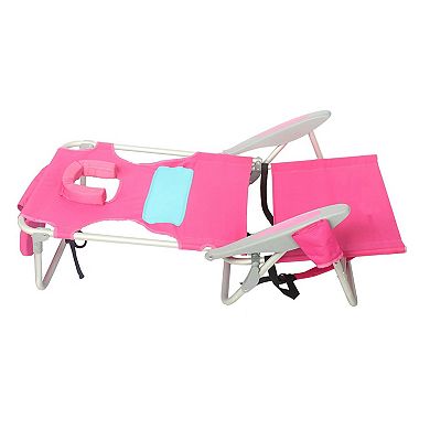 Ostrich Ladies Comfort & On-your-back Outdoor Beach Pool Reclining Chair, Pink