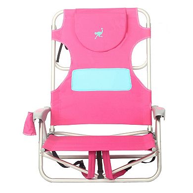Ostrich Ladies Comfort & On-your-back Outdoor Beach Pool Reclining Chair, Pink