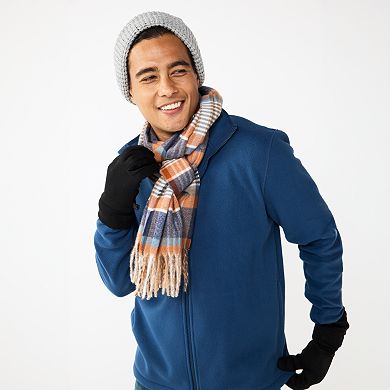 Men's Sonoma Goods For Life® Blue & Orange Plaid Woven Scarf