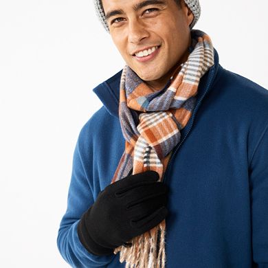 Men's Sonoma Goods For Life® Blue & Orange Plaid Woven Scarf