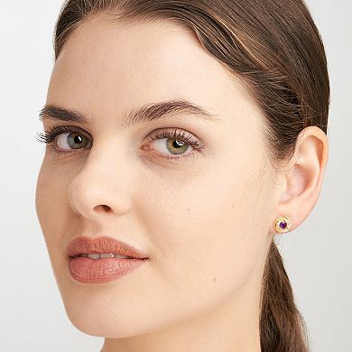 Tokens of Love Sterling Silver Amethyst Birthstone Love Knot Stud Earrings