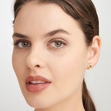 Sterling Silver Lab-Created Ruby Birthstone Love Knot Stud Earrings