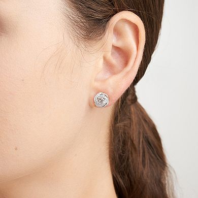 Tokens of Love Sterling Silver Lab-Created White Sapphire Birthstone Love Knot Stud Earrings