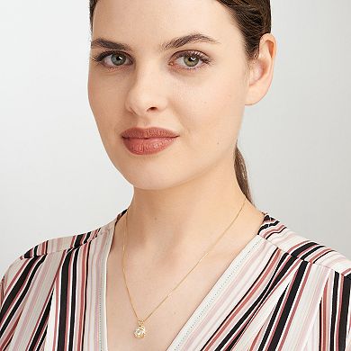 Tokens of Love Sterling Silver Lab-Created White Sapphire Birthstone Love Knot Pendant Necklace