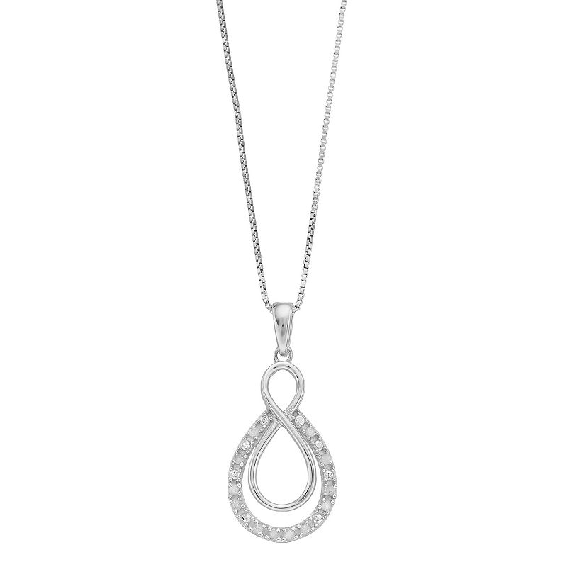 Delicate Diamonds Sterling Silver 1/10 Carat T.W. Diamond Infinity Pendant
