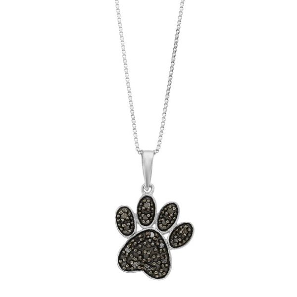 Black diamond deals paw print necklace