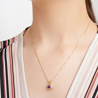 Tokens of Love Sterling Silver Amethyst Birthstone Love Knot Pendant Necklace