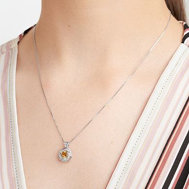 Tokens of Love Sterling Silver Citrine Birthstone Love Knot Pendant Necklace