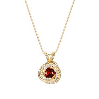 Tokens of Love Sterling Silver Garnet Birthstone Love Knot Pendant Necklace