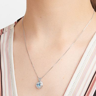 Tokens of Love Sterling Silver Blue Topaz Birthstone Love Knot Pendant Necklace