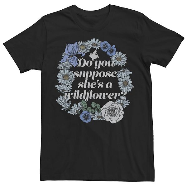 Disney's Alice In Wonderland She's A Wildflower Men's Tee